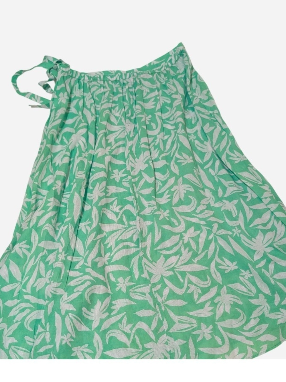 Pre-owned Caslon Green and White Floral Midi Skirt - Picture 3 of 8